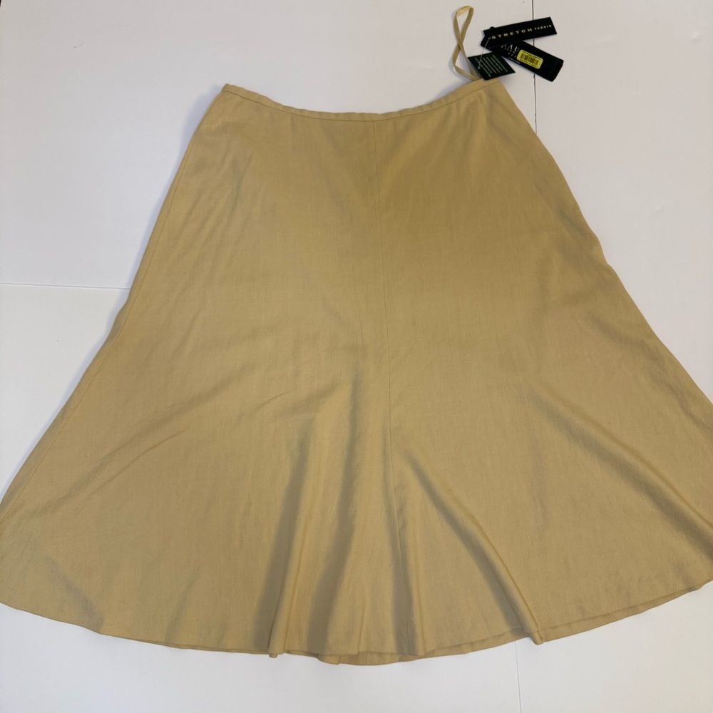 Lauren Ralph Lauren Silk Blend Skirt‎ Size 12P NWT Off White Cream